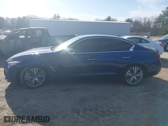 2020 Infiniti Q50 Luxe with VIN JN1EV7AR8LM250180, listed as a IAAI auction lot 41836636 with 53,627 mi miles and . Bid and sale history available at DreamBid. Image 13.