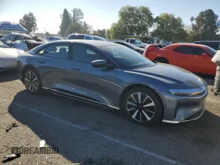 2023 Lucid Air Pure with VIN 50EA1PFA9PA009760, listed as a Copart auction lot 45912525 with 13,121 mi miles and Salvage Title. Bid and sale history available at carsss.com. Image 4.