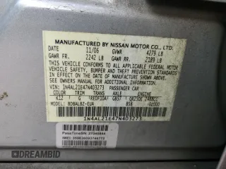 2007 Nissan Altima 2.5 with VIN 1N4AL21E47N403273, listed as a Copart auction lot 44777975 with 0 mi miles and Salvage Title. Bid and sale history available at carsss.com. Image 12.