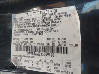 2013 Ford Mustang V6 z VIN 1ZVBP8AM2D5259728, wystawiony jako IAAI lot #42478522 z przebiegiem 179 685 mil mil oraz . Historia ofert i sprzedaży dostępna na DreamBid. Obrazek 9.