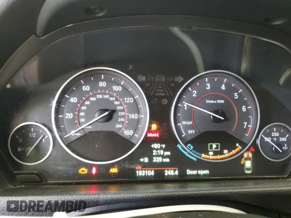 2013 BMW 3 Series 335i xDrive with VIN WBA3B9C59DJ899246, listed as a Copart auction lot 60455895 with 193,104 mi miles and Salvage title. Bid and sale history available at DreamBid. Image 9.