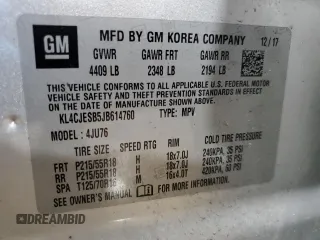 2018 Buick Encore Preferred with VIN KL4CJESB5JB614760, listed as a Copart auction lot 47312985 with 43,325 mi miles and Salvage Title. Bid and sale history available at DreamBid. Image 13.