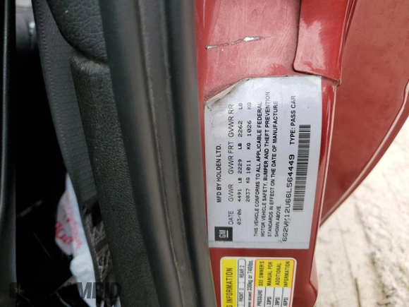 2006 Pontiac GTO z VIN 6G2VX12U66L564449, wystawiony jako Copart lot #71022094 z przebiegiem 179 964 mil mil oraz Szkody całkowita. Historia ofert i sprzedaży dostępna na DreamBid. Obrazek 12.