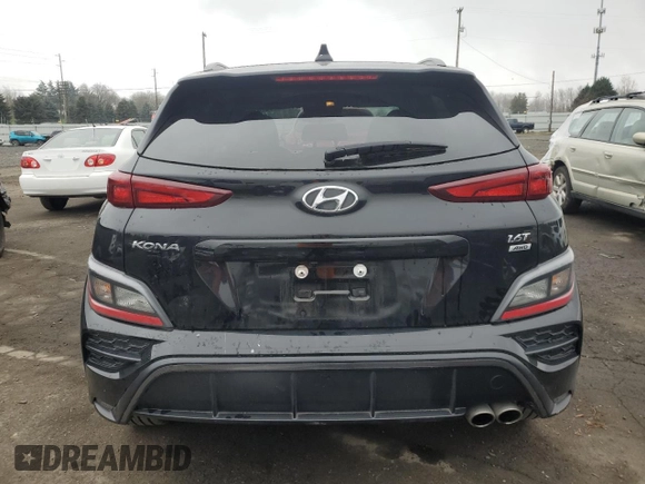 2023 Hyundai Kona N Line with VIN KM8K3CA39PU007313, listed as a Copart auction lot 87657315 with 12,052 mi miles and Salvage Title. Bid and sale history available at carsss.com. Image 6.