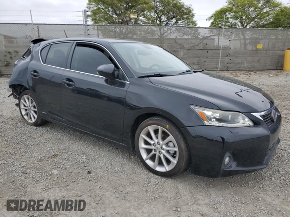 2011 Lexus CT 200h with VIN JTHKD5BH6B2029571, listed as a Copart auction lot 55640485 with 182,372 mi miles and Salvage Title. Bid and sale history available at DreamBid. Image 4.