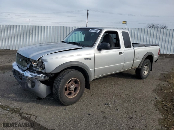 2001 Ford Ranger XL Fleet with VIN 1FTZR15U01TA03575, listed as a Copart auction lot 43755965 with 168,669 mi miles and Salvage Title. Bid and sale history available at carsss.com. Image 1.