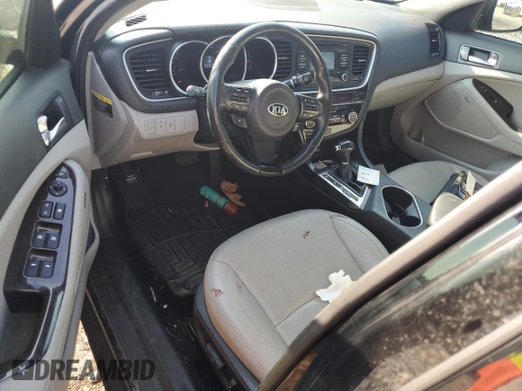 2015 Kia Optima EX z VIN 5XXGN4A7XFG383584, wystawiony jako Copart lot #63338845 z przebiegiem 156 705 mil mil oraz Szkoda całkowita • Salvage title. Historia ofert i sprzedaży dostępna na DreamBid. Obrazek 8.