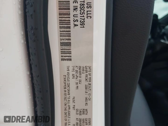 2025 Dodge Durango Special Service with VIN 1C4SDJFT8SC517391, listed as a Copart auction lot 58332555 with 525 mi miles and Salvage title. Bid and sale history available at DreamBid. Image 14.