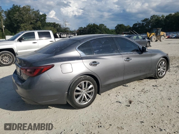 2021 Infiniti Q50 Pure with VIN JN1EV7APXMM701738, listed as a Copart auction lot 74363854 with 49,907 mi miles and Clean title. Bid and sale history available at DreamBid. Image 3.