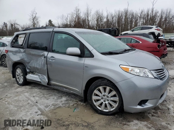 2017 Toyota Sienna LE with VIN 5TDJZ3DC5HS173988, listed as a Copart auction lot 46996375 with 67,971 mi miles and Salvage Title. Bid and sale history available at carsss.com. Image 4.