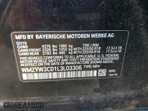 2020 MINI Countryman Oxford Edition with VIN WMZYW3C01L3L03306, listed as a Copart auction lot 64710354 with 63,101 mi miles and Salvage Title. Bid and sale history available at carsss.com. Image 12.