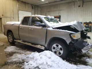 2021 Ram 1500 Big Horn with VIN 1C6SRFBT1MN592064, listed as a Copart auction lot 44247185 with 83,224 mi miles and Salvage Title. Bid and sale history available at carsss.com. Image 4.