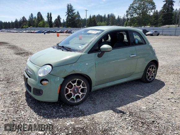 2014 FIAT 500 Sport with VIN 3C3CFFBR6ET229517, listed as a Copart auction lot 57335715 with 135,541 mi miles and Salvage title. Bid and sale history available at DreamBid. Image 1.