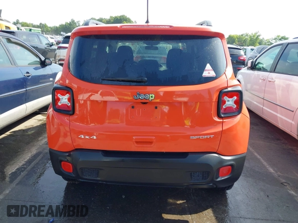 2018 Jeep Renegade Sport with VIN ZACCJBAB8JPJ55880, listed as a IAAI auction lot 42542969 with 70,989 mi miles and . Bid and sale history available at DreamBid. Image 16.