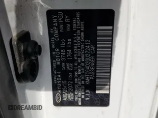 2016 Hyundai Veloster z VIN KMHTC6AD2GU272413, wystawiony jako Copart lot #55530805 z przebiegiem Nie podano mil oraz Szkoda całkowita • Salvage title. Historia ofert i sprzedaży dostępna na DreamBid. Obrazek 12.