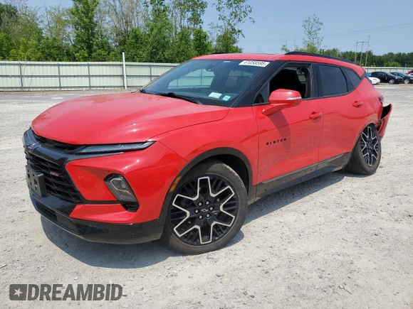 2023 Chevrolet Blazer RS with VIN 3GNKBKRS2PS220172, listed as a Copart auction lot 61058595 with 22,607 mi miles and Salvage title. Bid and sale history available at DreamBid. Image 1.