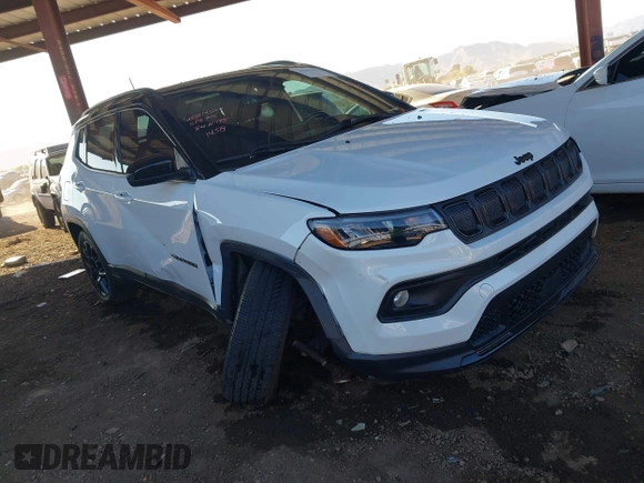 2022 Jeep Compass Latitude with VIN 3C4NJDBB7NT171458, listed as a IAAI auction lot 41357473 with 49,329 mi miles and . Bid and sale history available at DreamBid. Image 1.