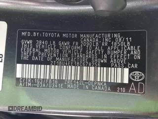 2011 Toyota Corolla L with VIN 2T1BU4EE1BC678256, listed as a IAAI auction lot 41977864 with 211,723 mi miles. Bid and sale history available at carsss.com. Image 9.