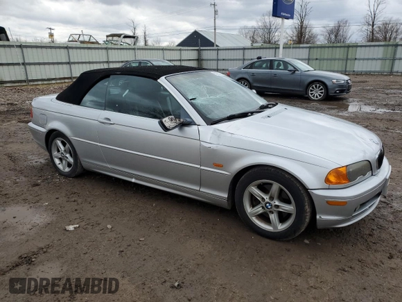 2002 BMW 3 Series 325Ci with VIN WBABS33402PG87364, listed as a Copart auction lot 50220785 with 107,758 mi miles and Salvage Title. Bid and sale history available at carsss.com. Image 4.