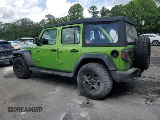 2018 Jeep Wrangler Unlimited Sport S with VIN 1C4HJXDN8JW248638, listed as a Copart auction lot 56408975 with 34,349 mi miles and Salvage title. Bid and sale history available at DreamBid. Image 2.