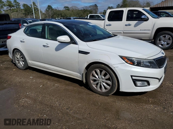 2015 Kia Optima EX with VIN 5XXGN4A75FG470258, listed as a Copart auction lot 46503835 with 113,489 mi miles and Salvage Title. Bid and sale history available at DreamBid. Image 4.