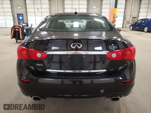 2014 Infiniti Q50 Sport with VIN JN1BV7AR7EM685181, listed as a Copart auction lot 54167635 with 108,768 mi miles and Salvage Title. Bid and sale history available at DreamBid. Image 6.