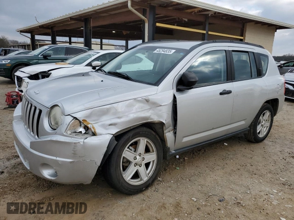 2007 Jeep Compass Sport with VIN 1J8FT47W87D211137, listed as a Copart auction lot 45294835 with 144,156 mi miles and Salvage Title. Bid and sale history available at carsss.com. Image 1.