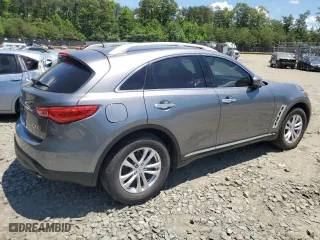2017 Infiniti QX70 with VIN JN8CS1MW4HM413561, listed as a Copart auction lot 55653464 with 0 mi miles and Salvage Title. Bid and sale history available at carsss.com. Image 3.