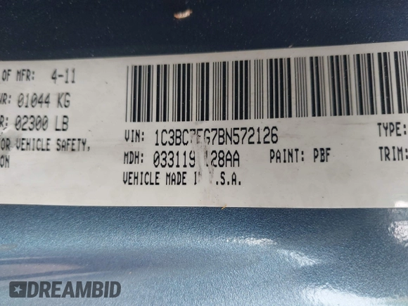 2011 Chrysler 200 Limited with VIN 1C3BC7EG7BN572126, listed as a IAAI auction lot 41951516 with 84,516 mi miles and . Bid and sale history available at DreamBid. Image 9.