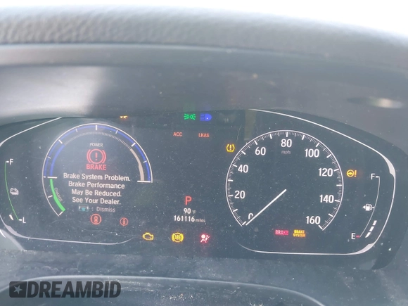 2020 Honda Insight EX with VIN 19XZE4F57LE009521, listed as a IAAI auction lot 42699162 with 161,116 mi miles and . Bid and sale history available at DreamBid. Image 7.