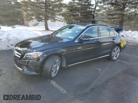 2020 Mercedes-Benz C 300 with VIN W1KWF8EB8LR590715, listed as a Copart auction lot 88220005 with 105,201 mi miles and Salvage Title. Bid and sale history available at DreamBid. Image 1.