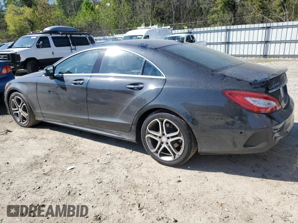 2015 Mercedes-Benz CLS 400 with VIN WDDLJ6HB8FA143919, listed as a Copart auction lot 52385655 with 72,361 mi miles and Salvage title. Bid and sale history available at DreamBid. Image 2.