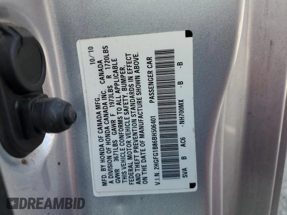 2011 Honda Civic Cpe EX with VIN 2HGFG1B86BH506401, listed as a Copart auction lot 50991035 with 149,874 mi miles and Salvage Title. Bid and sale history available at carsss.com. Image 15.