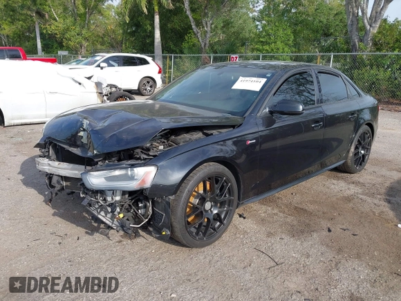 2014 Audi S4 Premium Plus with VIN WAUDGAFL5EA021929, listed as a IAAI auction lot 41974104 with 87,832 mi miles. Bid and sale history available at carsss.com. Image 2.