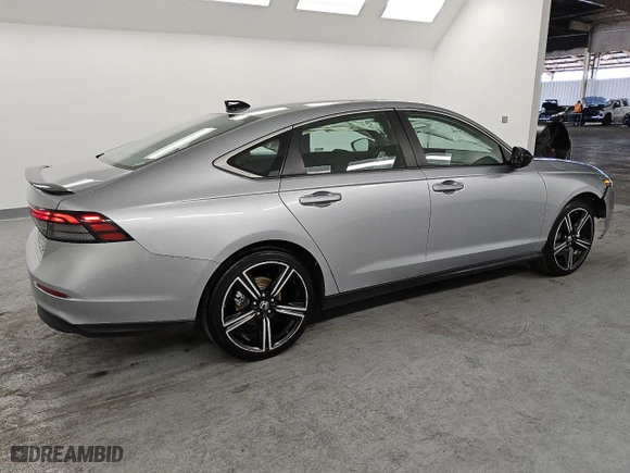 2023 Honda Accord Hybrid Sport with VIN 1HGCY2F56PA029786, listed as a Copart auction lot 48214875 with 66,521 mi miles and Salvage Title. Bid and sale history available at carsss.com. Image 3.
