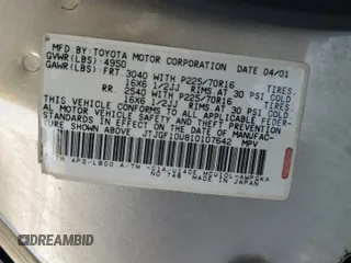 2001 Lexus RX 300 with VIN JTJGF10U810107642, listed as a Copart auction lot 70199364 with 130,026 mi miles and Salvage Title. Bid and sale history available at carsss.com. Image 12.
