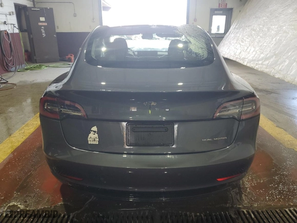 2022 Tesla Model 3 Long Range with VIN 5YJ3E1EBXNF316366, listed as a Copart auction lot 45661055 with 36,192 mi miles and Salvage Title. Bid and sale history available at carsss.com. Image 6.