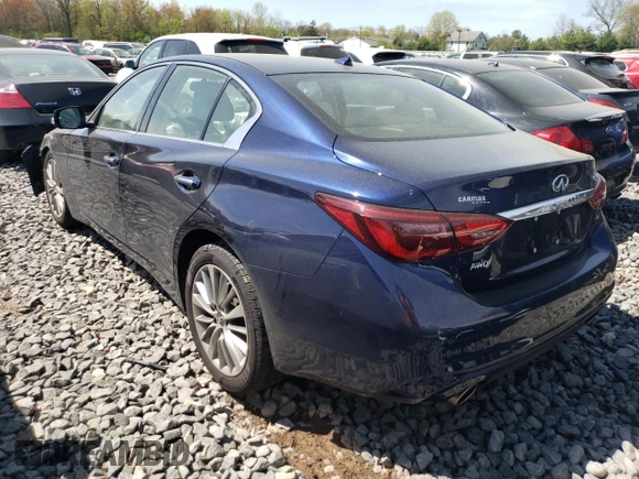 2022 Infiniti Q50 Luxe with VIN JN1EV7BR8NM340026, listed as a Copart auction lot 54059805 with 37,977 mi miles and Salvage title. Bid and sale history available at DreamBid. Image 2.