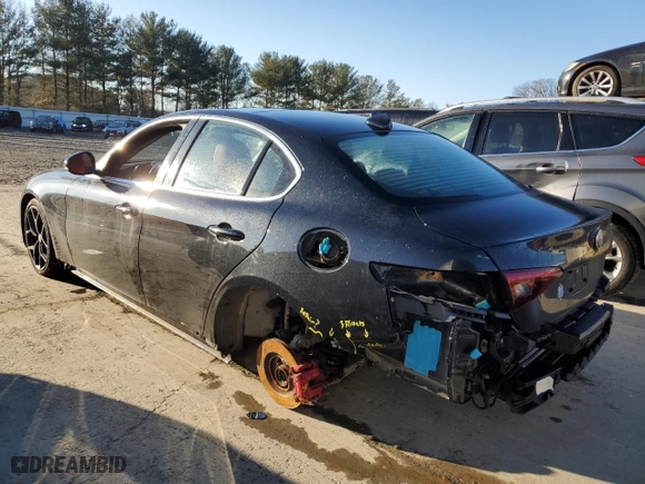2021 Alfa Romeo Giulia Ti with VIN ZARFANBN4M7645427, listed as a Copart auction lot 46486575 with 0 mi miles and Salvage Title. Bid and sale history available at carsss.com. Image 2.
