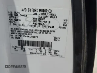 2004 Ford F-150 XL with VIN 1FTPX12564KD86071, listed as a Copart auction lot 58815535 with 258,334 mi miles and Salvage title. Bid and sale history available at DreamBid. Image 12.