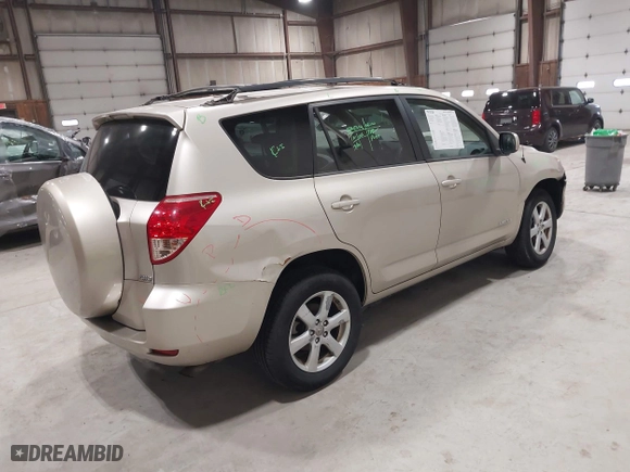 2008 Toyota RAV4 Ltd with VIN JTMBD31V086072673, listed as a IAAI auction lot 41891194 with 134,360 mi miles. Bid and sale history available at carsss.com. Image 4.