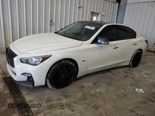2018 Infiniti Q50 Luxe with VIN JN1EV7AR7JM442848, listed as a Copart auction lot 55278685 with 77,937 mi miles and Salvage title. Bid and sale history available at DreamBid. Image 1.
