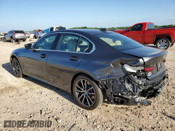 2020 BMW 3 Series 330i xDrive with VIN 3MW5R7J08L8B36516, listed as a Copart auction lot 53005595 with 55,841 mi miles and Salvage title. Bid and sale history available at DreamBid. Image 2.