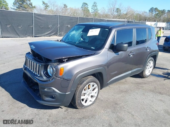 2018 Jeep Renegade Latitude with VIN ZACCJABB5JPH34434, listed as a IAAI auction lot 41827209 with 85,761 mi miles. Bid and sale history available at carsss.com. Image 2.