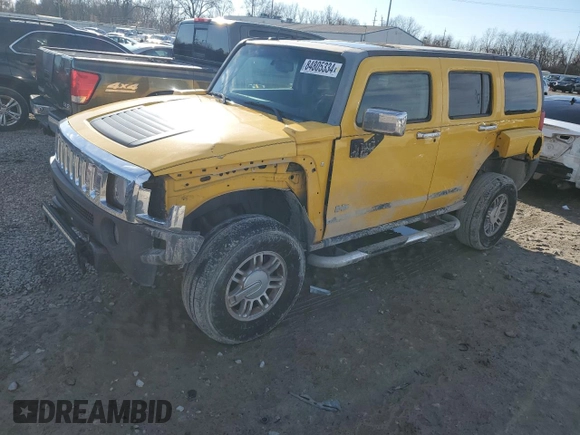 2007 Hummer H3 SUV with VIN 5GTDN13EX78196906, listed as a Copart auction lot 84805334 with 224,002 mi miles and Salvage Title. Bid and sale history available at DreamBid. Image 1.