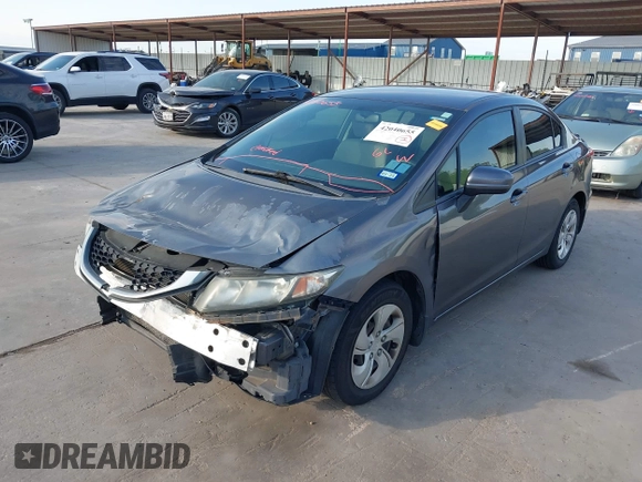 2014 Honda Civic Sedan LX with VIN 19XFB2F59EE026159, listed as a IAAI auction lot 42040655 with 104,190 mi miles. Bid and sale history available at carsss.com. Image 20.