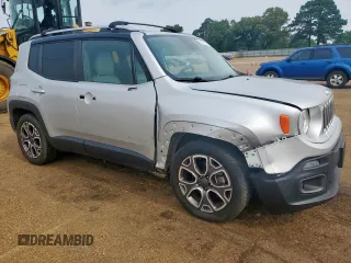 2017 Jeep Renegade Limited with VIN ZACCJADB8HPE40114, listed as a Copart auction lot 57077835 with 101,574 mi miles and Salvage title. Bid and sale history available at DreamBid. Image 4.