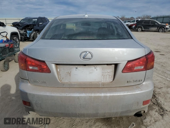 2007 Lexus IS 350 with VIN JTHBE262675012230, listed as a Copart auction lot 46686995 with 158,767 mi miles and Salvage Title. Bid and sale history available at DreamBid. Image 6.
