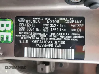 2012 Hyundai Accent GLS z VIN KMHCT4AE9CU187186, wystawiony jako Copart lot #50364835 z przebiegiem 85 638 mil mil oraz Szkody całkowita. Historia ofert i sprzedaży dostępna na DreamBid. Obrazek 14.