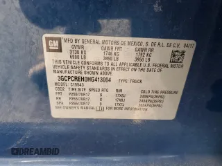 2017 Chevrolet Silverado 1500 LT with VIN 3GCPCREH0HG413004, listed as a Copart auction lot 83365354 with Not Provided miles and Salvage Title. Bid and sale history available at DreamBid. Image 14.